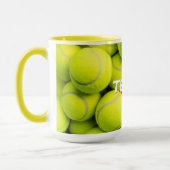 Custom Text Tennis Balls Tasse (Links)