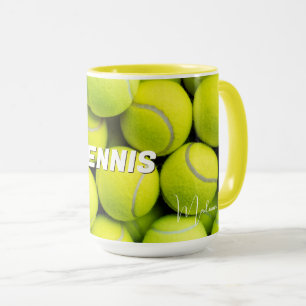 Custom Text Tennis Balls Tasse