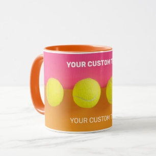 Custom Text Tennis Balls Tasse