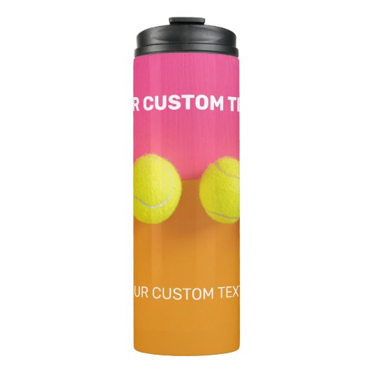 Custom Text Tennis Balls Thermosbecher (Vorderseite)