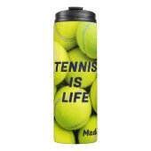 Custom Text Tennis Balls Thermosbecher (Vorderseite)