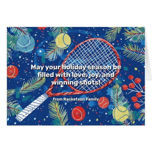 🎾 🎄 Custom text, Tennis hat einen Weihnachtssieg (Vorderseite (Horizontal))