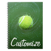 Custom Text Tennis Player Spiral Notebook Notizblock (Vorderseite)