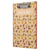 Custom text Trendy autumn background orange frames Klemmbrett (Links)