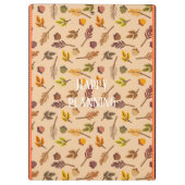 Custom text Trendy autumn background orange frames Klemmbrett (Rückseite)