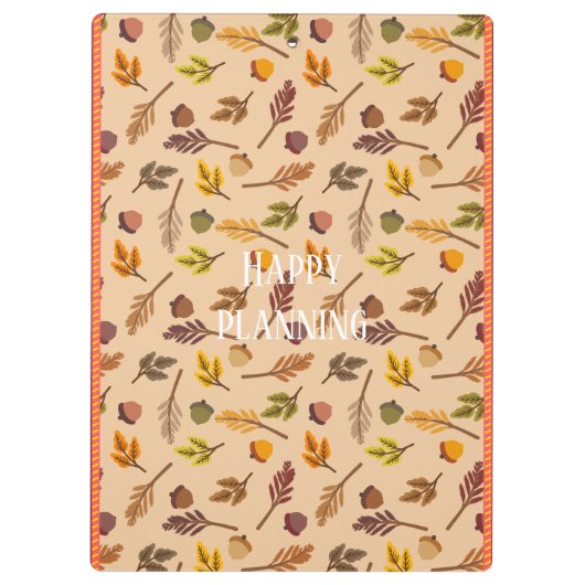 Custom text Trendy autumn background orange frames Klemmbrett (Rückseite)