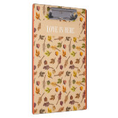 Custom text Trendy autumn background orange frames Klemmbrett (Rechts)