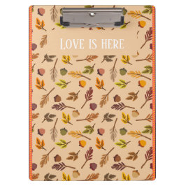 Custom text Trendy autumn background orange frames Klemmbrett