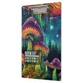 Custom Text Trippy Mushroom Forest Fantasy Art Klemmbrett (Links)