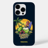 Custom Text Tropical Summer Party Case-Mate iPhone Hülle (Rückseite)