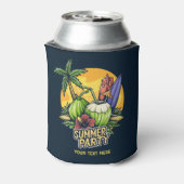 Custom Text Tropical Summer Party Dosenkühler (Kanne Rückseite)