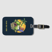 Custom Text Tropical Summer Party Gepäckanhänger (Vorderseite (Horizontal))