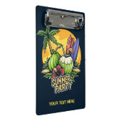 Custom Text Tropical Summer Party Mini Klemmbrett (Schrägansicht)