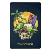 Custom Text Tropical Summer Party Mini Klemmbrett (Rückseite)