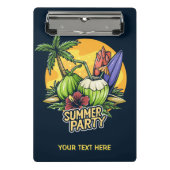 Custom Text Tropical Summer Party Mini Klemmbrett (Vorderseite)