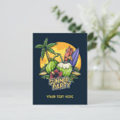 Custom Text Tropical Summer Party Postkarte (Stehend Vorderseite)