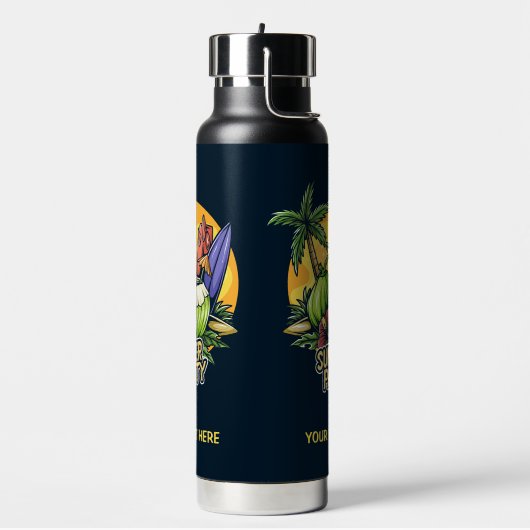 Custom Text Tropical Summer Party Trinkflasche (Links)