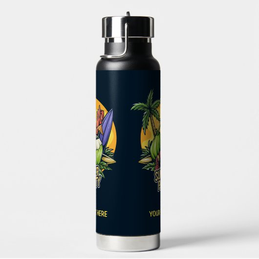 Custom Text Tropical Summer Party Trinkflasche (rechts)