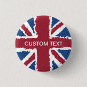 Custom Text Union Jack Flag Art von Heva Weva Button (Vorderseite)