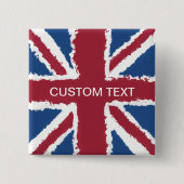 Custom Text Union Jack Flag Art von Heva Weva Button (Vorderseite)