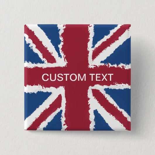 Custom Text Union Jack Flag Art von Heva Weva Button (Vorderseite)