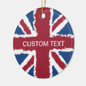 Custom Text Union Jack Flag Art von Heva Weva Keramik Ornament (Links)