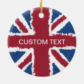Custom Text Union Jack Flag Art von Heva Weva Keramik Ornament (Hinten)