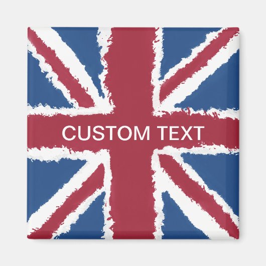 Custom Text Union Jack Flag Art von Heva Weva Magnet (Vorne)