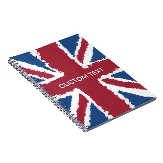 Custom Text Union Jack Flag Art von Heva Weva Notizblock (Rechte Seite)