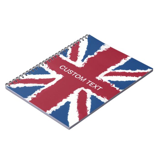 Custom Text Union Jack Flag Art von Heva Weva Notizblock (Linke Seite)