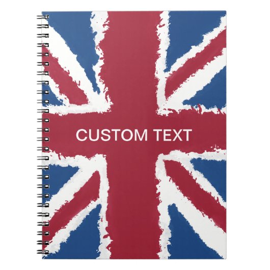 Custom Text Union Jack Flag Art von Heva Weva Notizblock (Vorderseite)