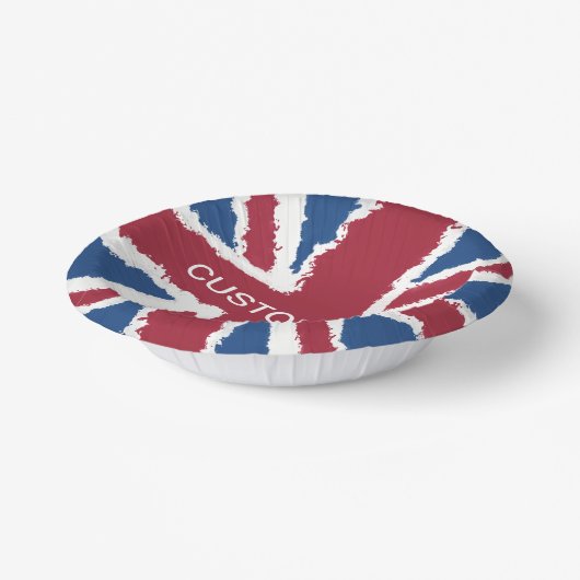 Custom Text Union Jack Flag Art von Heva Weva Pappteller (Gewinkelt)