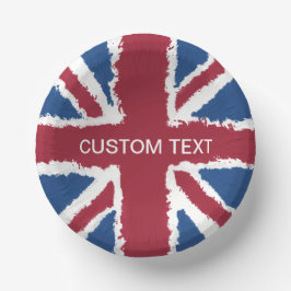 Custom Text Union Jack Flag Art von Heva Weva Pappteller