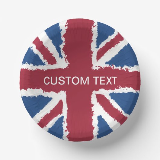 Custom Text Union Jack Flag Art von Heva Weva Pappteller (Vorderseite)