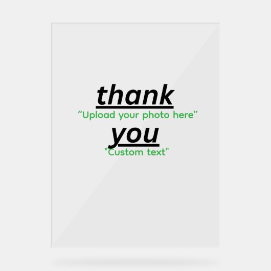 Custom Text & Upload Your Photo Personalized Acrylschild (Vorderseite)