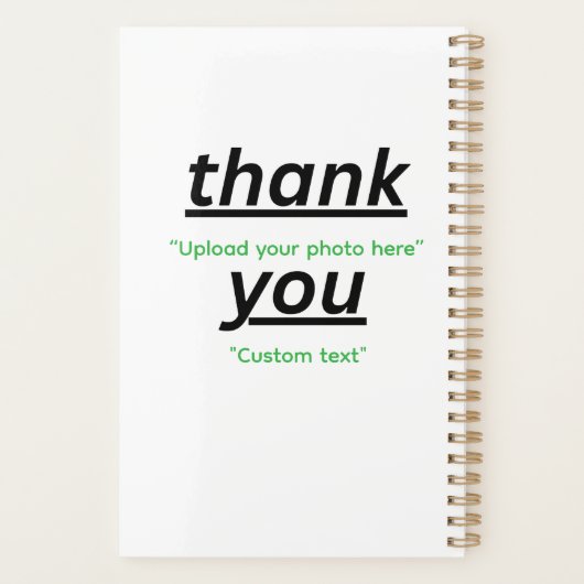 Custom Text & Upload Your Photo Personalized Planer (Rückseite)