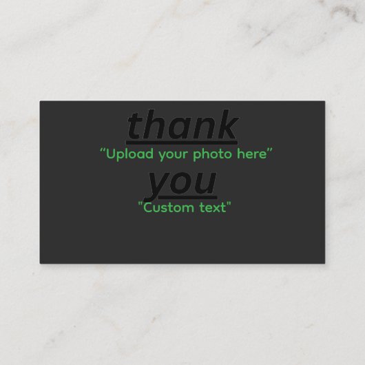 Custom Text & Upload Your Photo Personalized Visitenkarte (Rückseite)