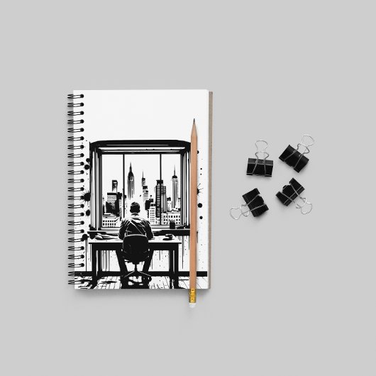 Custom Text Urban Skyline Art Notebook Notizblock