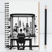 Custom Text Urban Skyline Art Notebook Notizblock