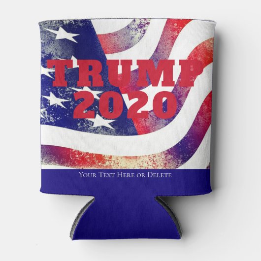 Custom Text USA Flag Trump 2024 Patriotic RW&Blue Dosenkühler (Vorderseite)