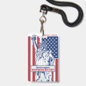 Custom text USA Independence Party Abzeichen Ausweis (Vorderseite mit Lanyard)