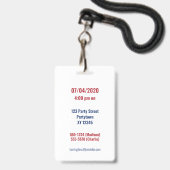 Custom text USA Independence Party Abzeichen Ausweis (Rückseite mit Lanyard)