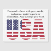 Custom Text USA Patriotic Magnetic Grußkarte Magnetkarte (Vorderseite)