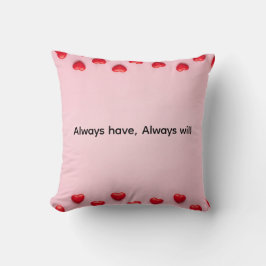 Custom text valentine heart border background kissen