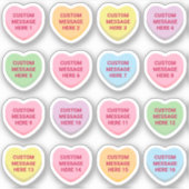 Custom Text Valentine's Day 16 Gesprächsherzen Aufkleber (Vorderseite)