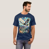 Custom Text Vibrant Zion Canyon Bird Condor Retro T-Shirt (Vorne ganz)