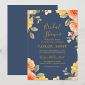 Custom Text Water Flora Bridal Dusche Einladung (Vorne/Hinten)