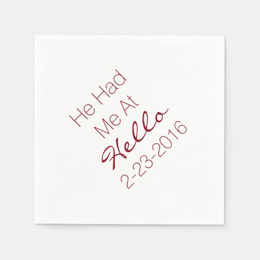 Custom Text Wedding Cocktail Napkin Serviette (Vorderseite)