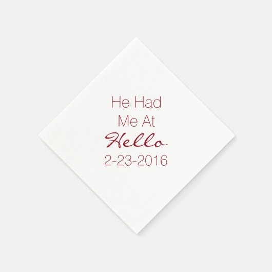 Custom Text Wedding Cocktail Napkin Serviette (Ecke)