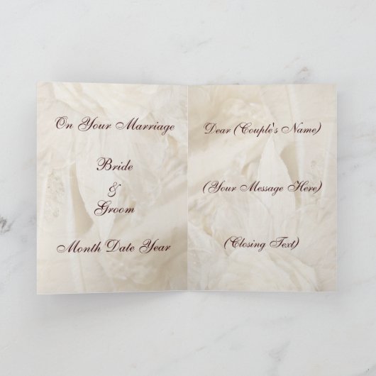 Custom Text Wedding Congratulations Card Karte (Innenseite)
